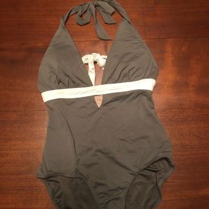 Anne Cole Signature eyelet one-piece swimsuit.